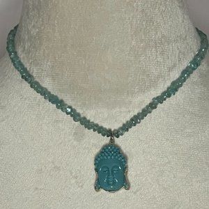 Bead of The Soul turquiose buddha and topaz necklace